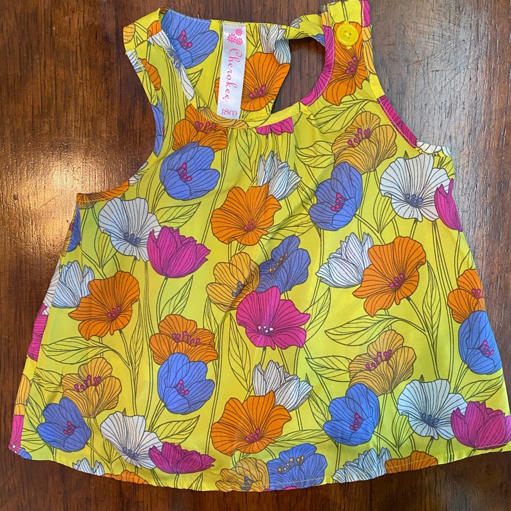 Floral fashion tank top for baby girls 18-24 mos